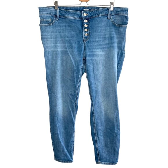 Old Navy Rockstar Super Skinny High-Rise Blue Denim Jeans Plus Size 22 - Picture 1 of 11